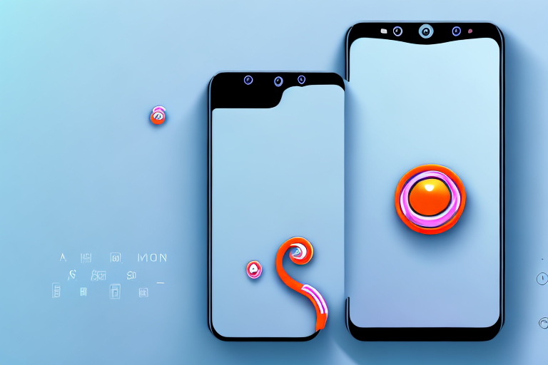 A s23 smartphone with a stylized