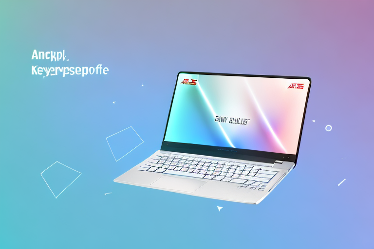 An asus laptop with a glowing screen