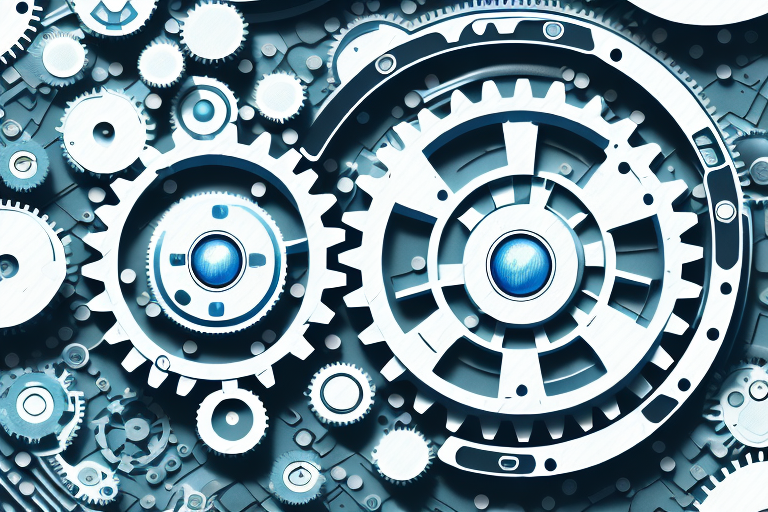 A mac computer with a camera icon surrounded by a few technical symbols like gears and wrenches