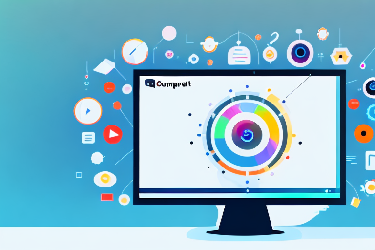 A computer monitor showcasing the imgur platform with a screenshot tool icon hovering above it