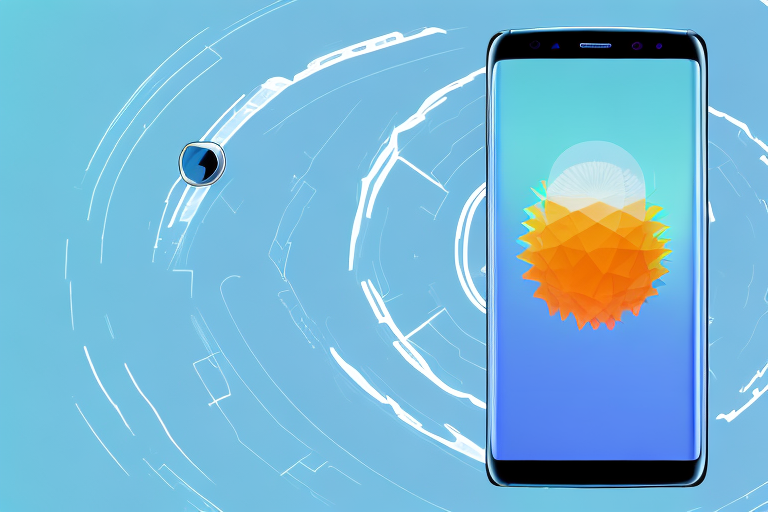 A samsung s23 smartphone with a stylized