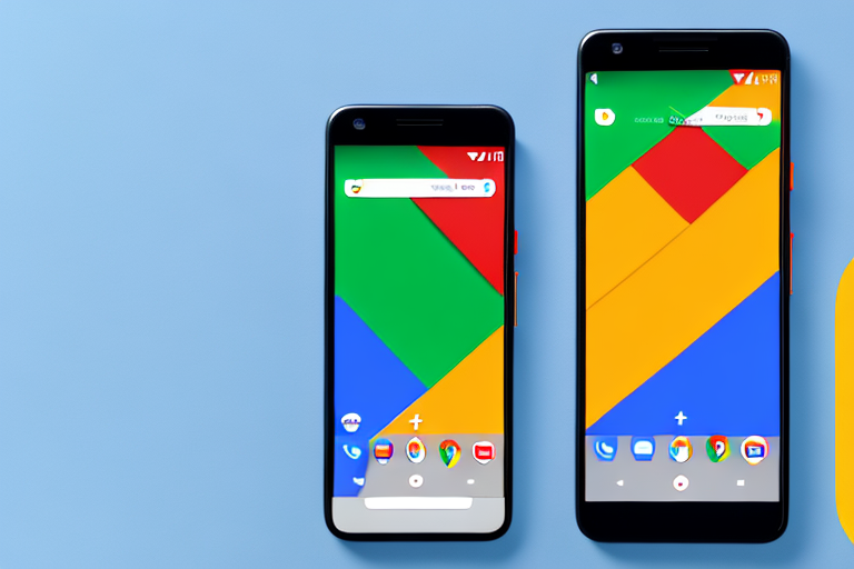 The google pixel 6 smartphone showcasing its screen with a vibrant and detailed image