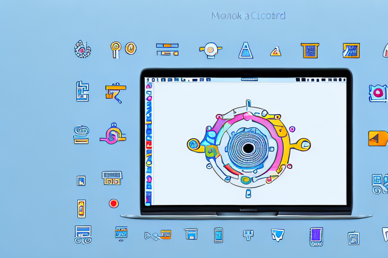 A macbook with a screenshot tool interface on its screen