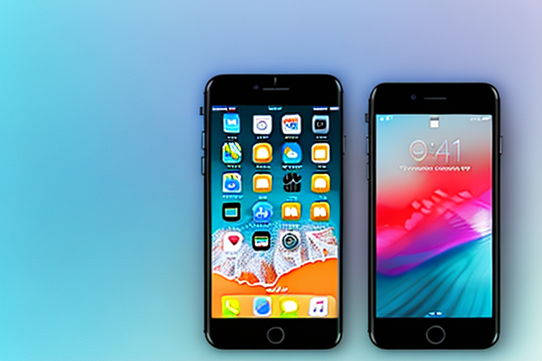 An iphone 7 displaying a vibrant screen